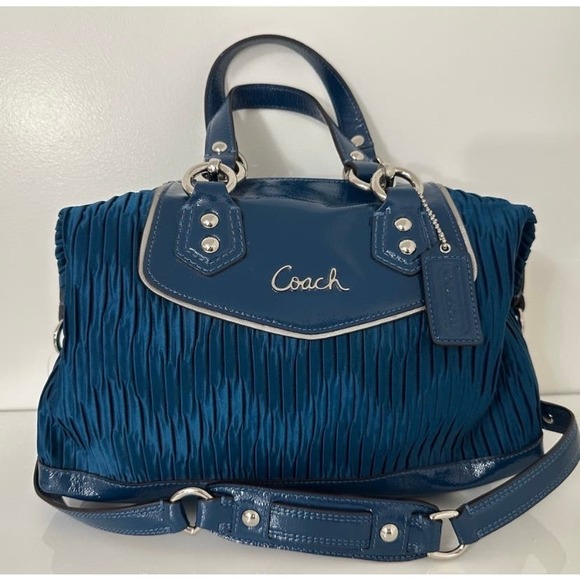 Coach Handbags - Coach Ashley Gathered Sateen Ruched Bag